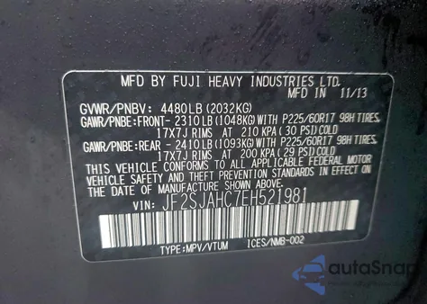 2014 Subaru Forester 2.5I Limited z USA, uszkodzony, nr VIN JF2SJAHC7EH521981